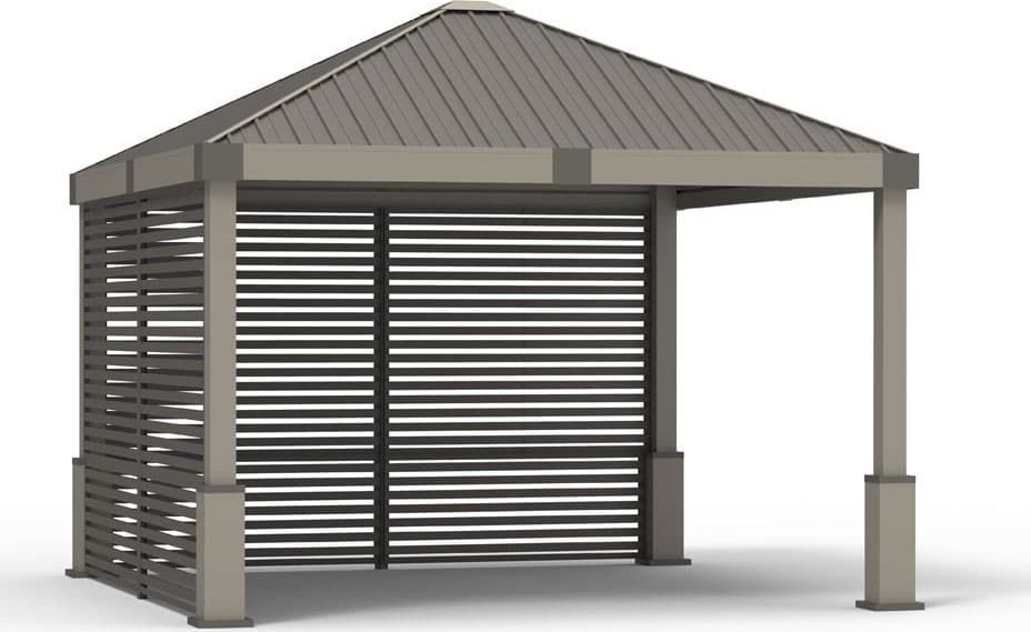 SOJAG Pawilon aluminiowy Nanda 1212 ze ścianą boczną Szampan 363x363x313cm