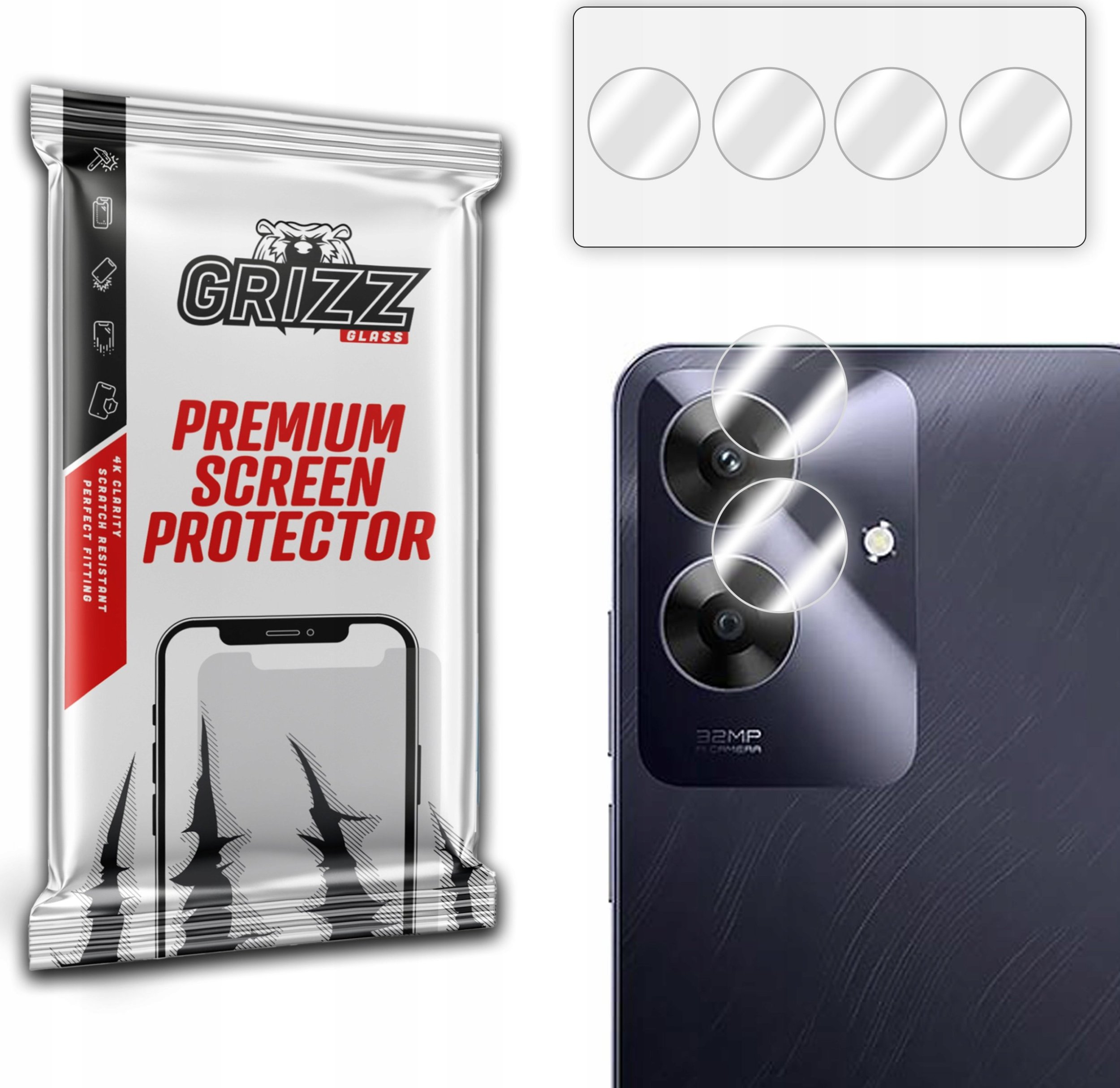 GrizzGlass Szkło na aparat GrizzGlass HybridGlass Camera do Realme Note 60