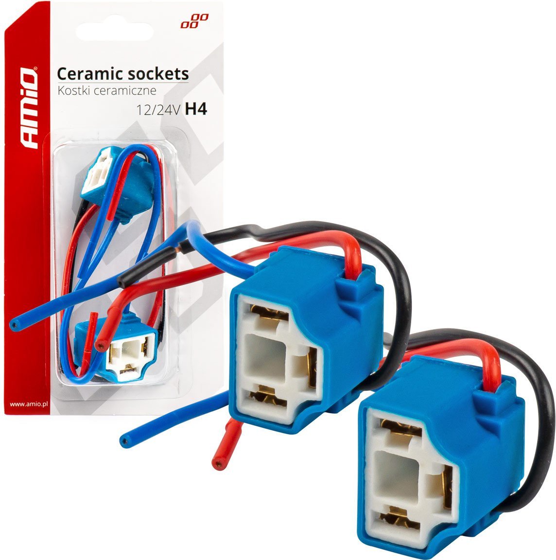 Oprawki żarówki H4 kostki ceramiczne kątowe gniazdo