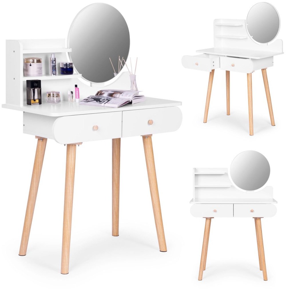 Duża nowoczesna toaletka kosmetyczna lustro półki