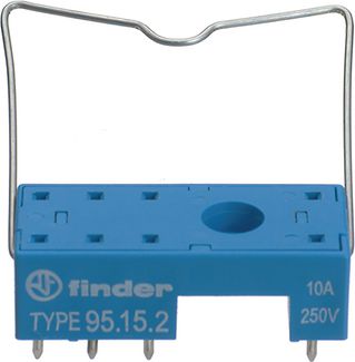 Finder Gniazdo do przekaźników serii 40.51, 40.52, 40.61, 44.52, 44.62 montaż do płytki drukowanej klip metalowy (95.15.2SMA)