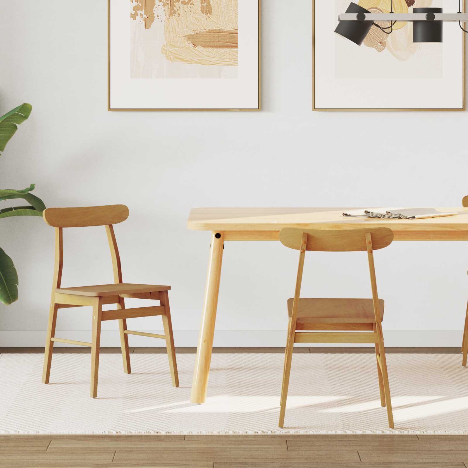 vidaXL Krzesło jadalniane 2 pcs Drewno solidne