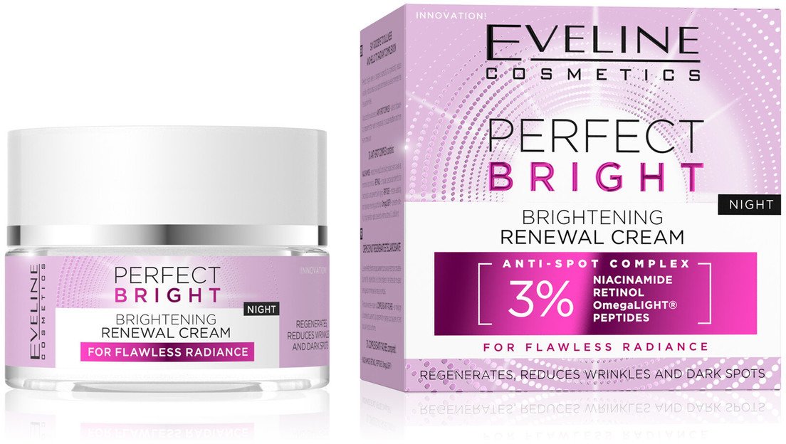 Eveline Perfect Bright Krem rozjaśniający i regenerujący do twarzy na noc 50ml