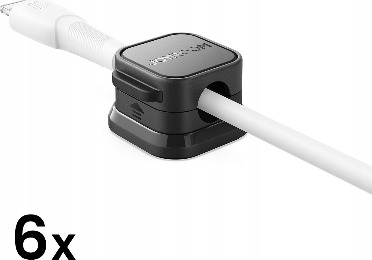 Joyroom Organizer kabli Joyroom JR-ZS368 magnetyczny - czarny (6 szt.)