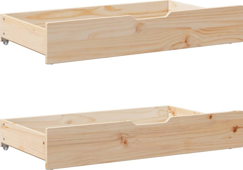 vidaXL vidaXL Szuflady pod łóżko, z kółkami, 2 szt., 90x55x16 cm, sosna