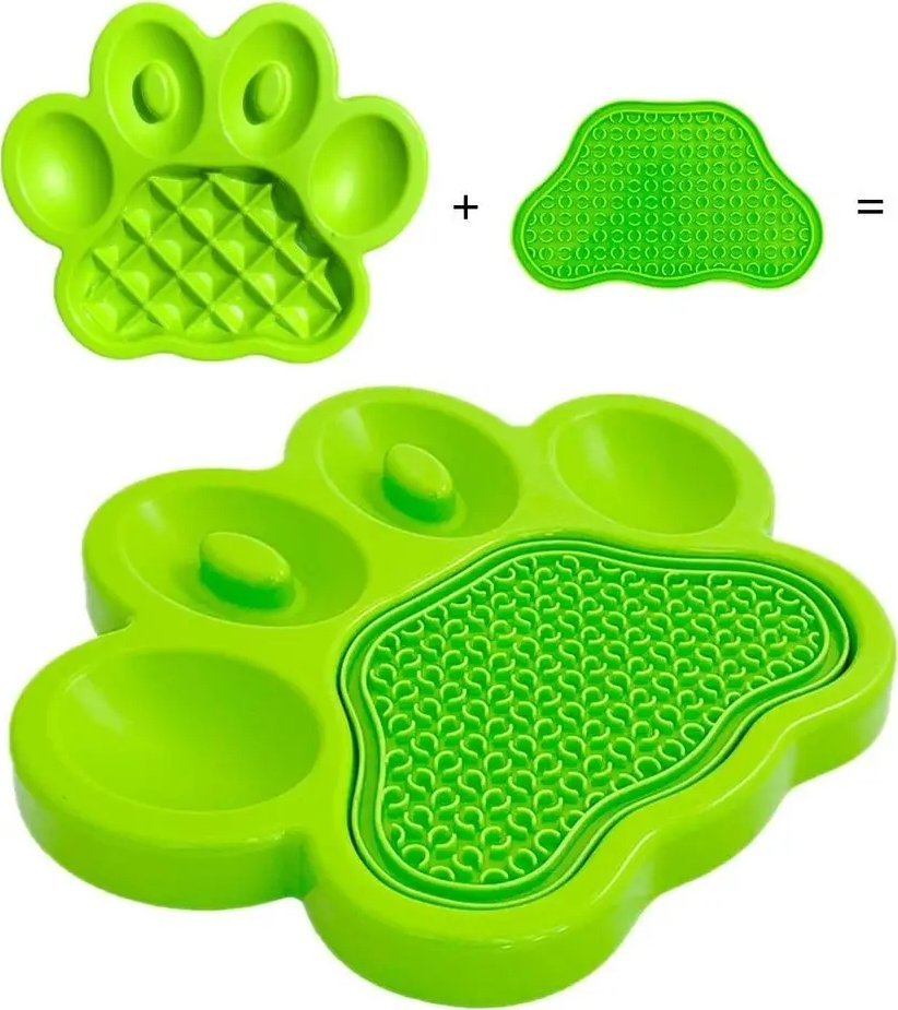 Pet Dream House PET DREAM HOUSE PAW 2in1 GREEN 30x30x3cm INTERAKTIVE SLOW FEEDER