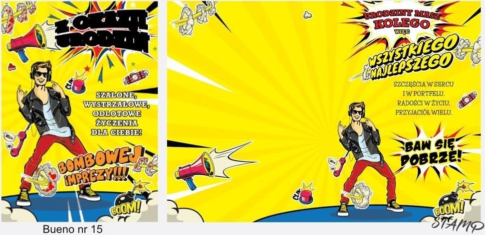 Stamp Karnet Bueno B6 + koperta wzór nr 15 Urodziny