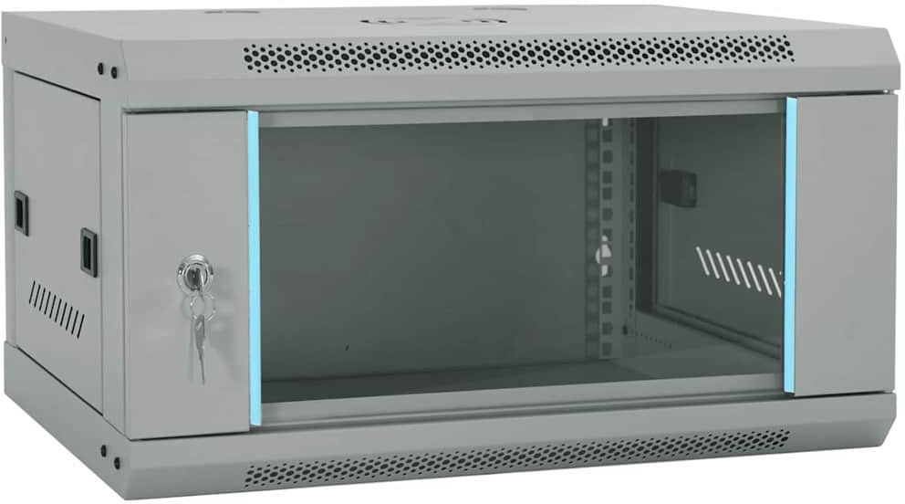 vidaXL Szafa sieciowa z przechowywaniem Szary 60 x 45 x 35 cm Stal