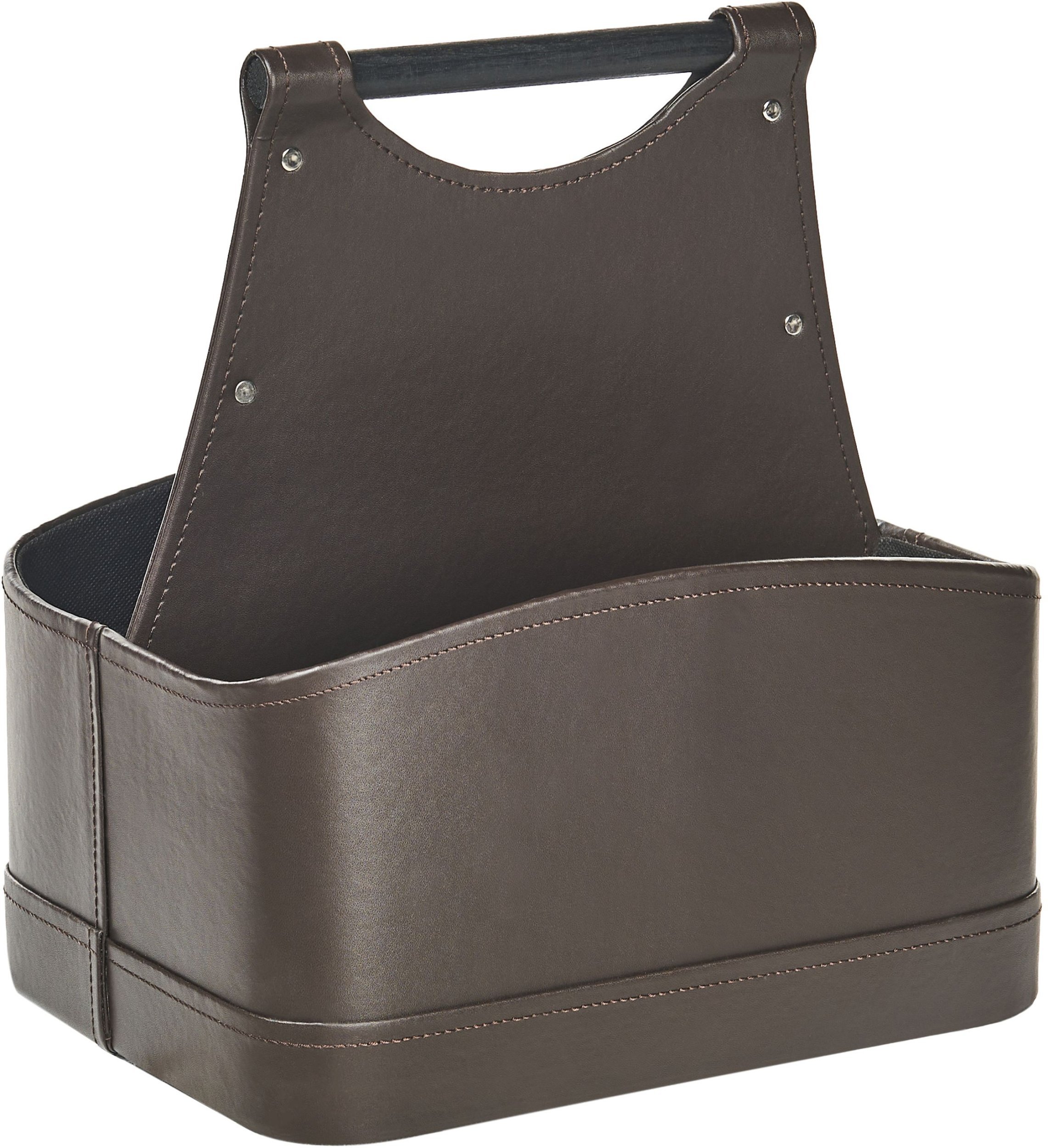 Kosz na pranie Beliani Kosz URUK Ciemnobrązowy