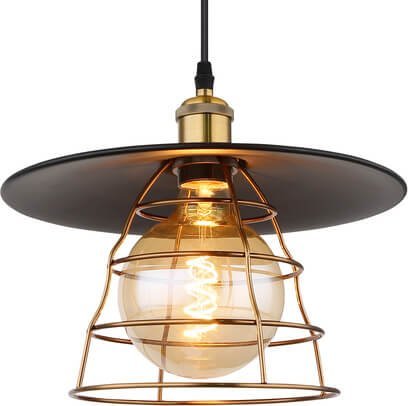 Lampa wisząca Globo Wisząca lampa Viejo 15086BH 1 industrialna czarna miedziana