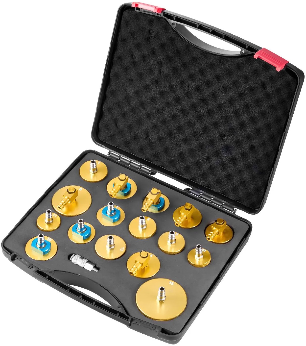 Zestaw do odpowietrzania hamulców 17el adaptery komplet uniwersalny