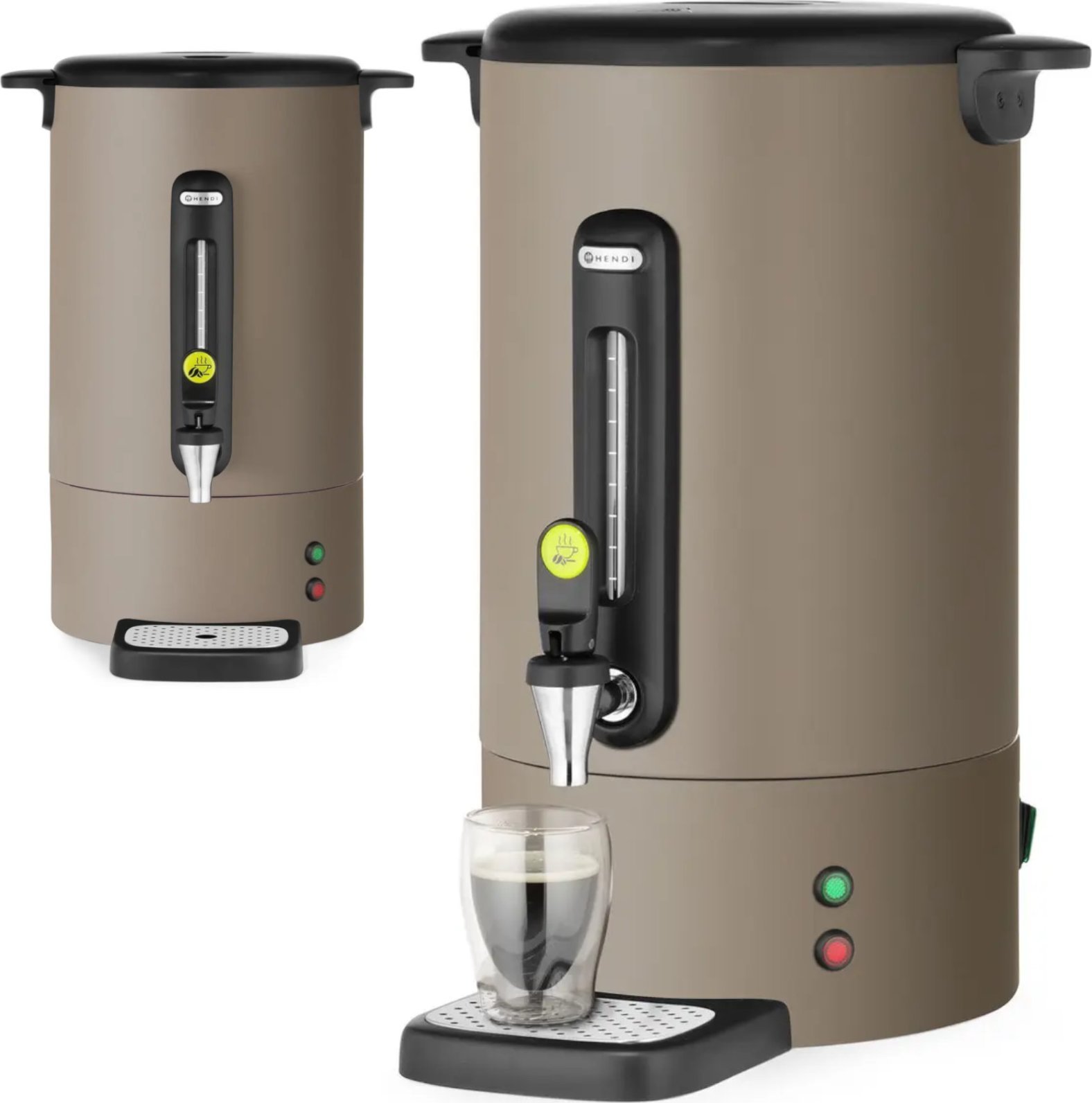 Hendi Zaparzacz do kawy z kranem ociekaczem 14 l 1750 W - taupe Zaparzacz do kawy z kranem ociekaczem 14 l 1750 W - taupe