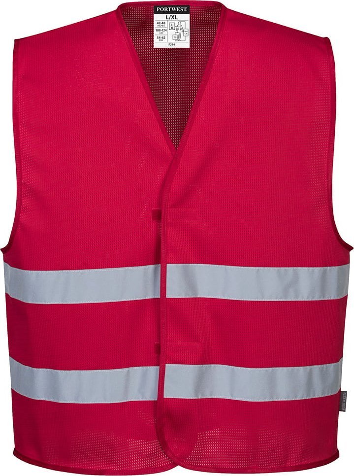 Portwest Kamizelka Ostrzegawcza Zielona Meshair Iona Red S/M Widoczność I Komfort Portwest F374Rers/M 5036108317080