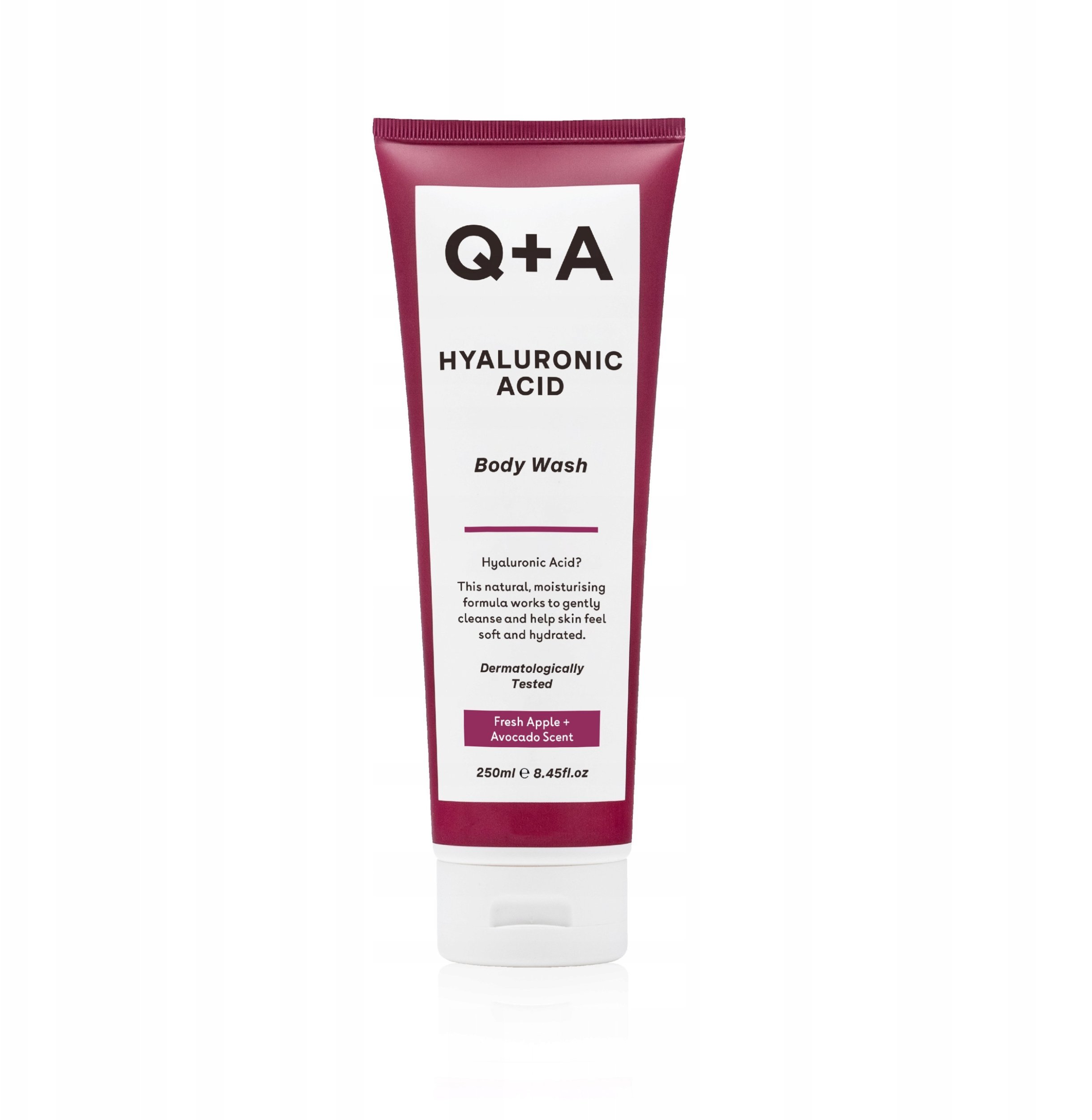 Kūno prausiklis su hialurono rūgštimi Q+A Hyaluronic Acid Body Wash, 250 ml