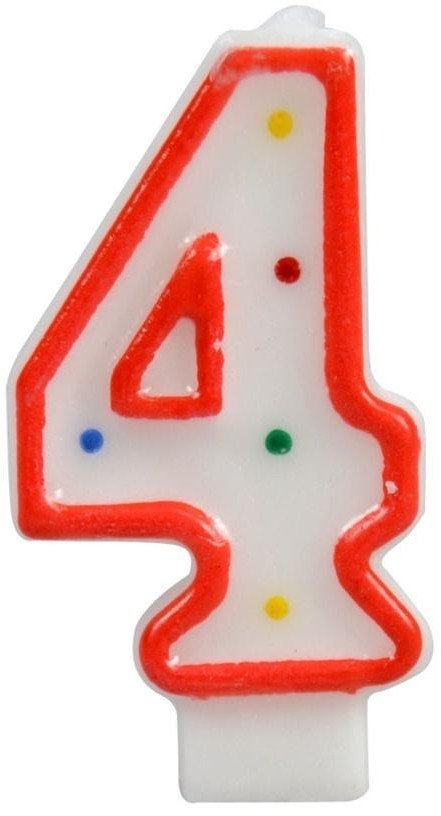 Świeczka cyferka 4 kropki