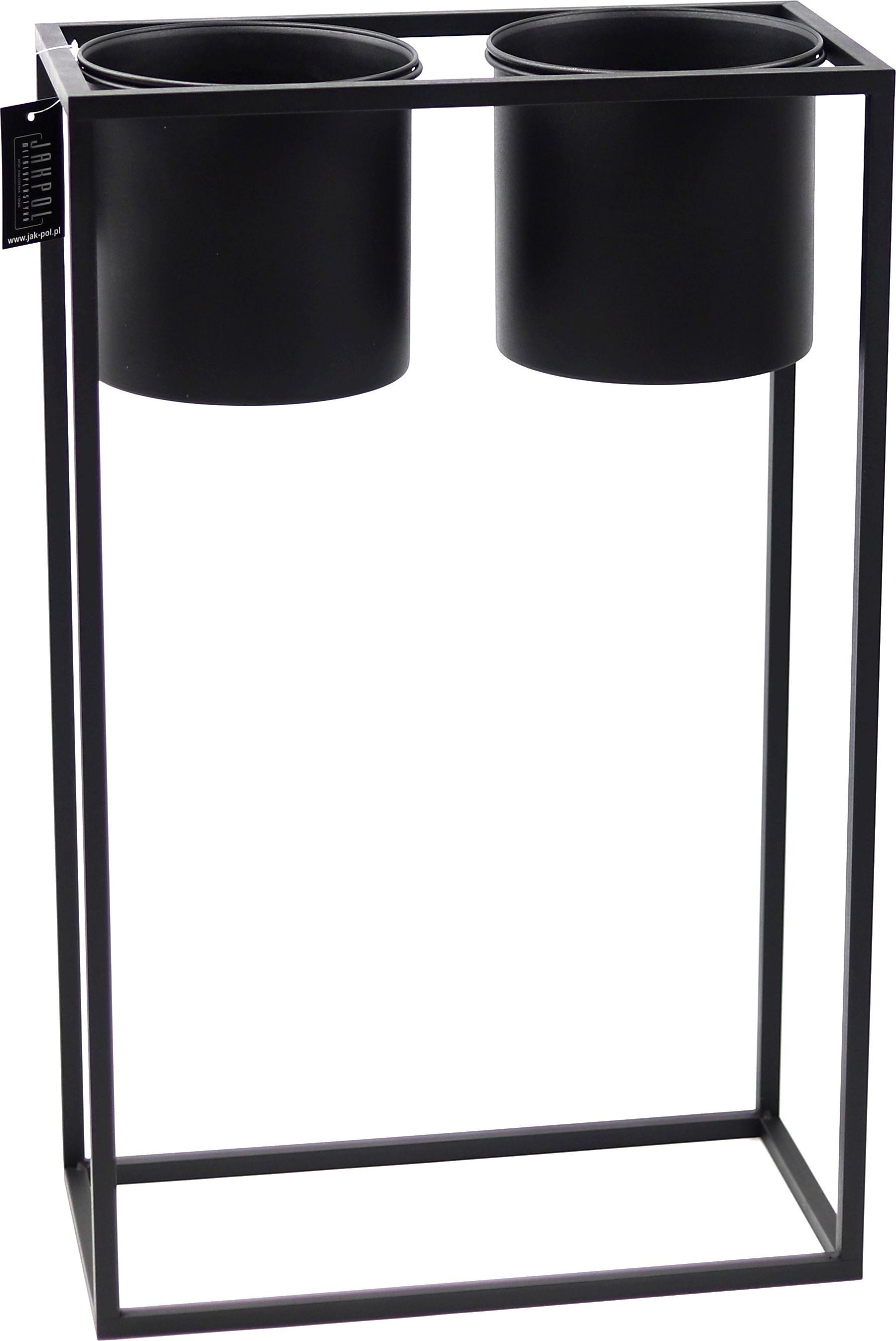 Jakpoldesign Kwietnik Metalowy Stojak z donicami UGO 80x50cm czarny loft 05-19