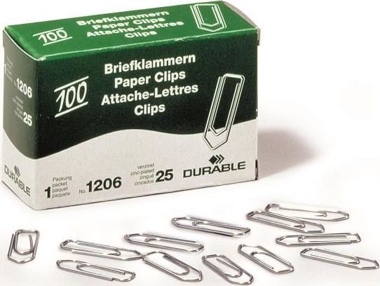 Durable DURABLE Briefklammern 26mm verzinkt 100 Stück