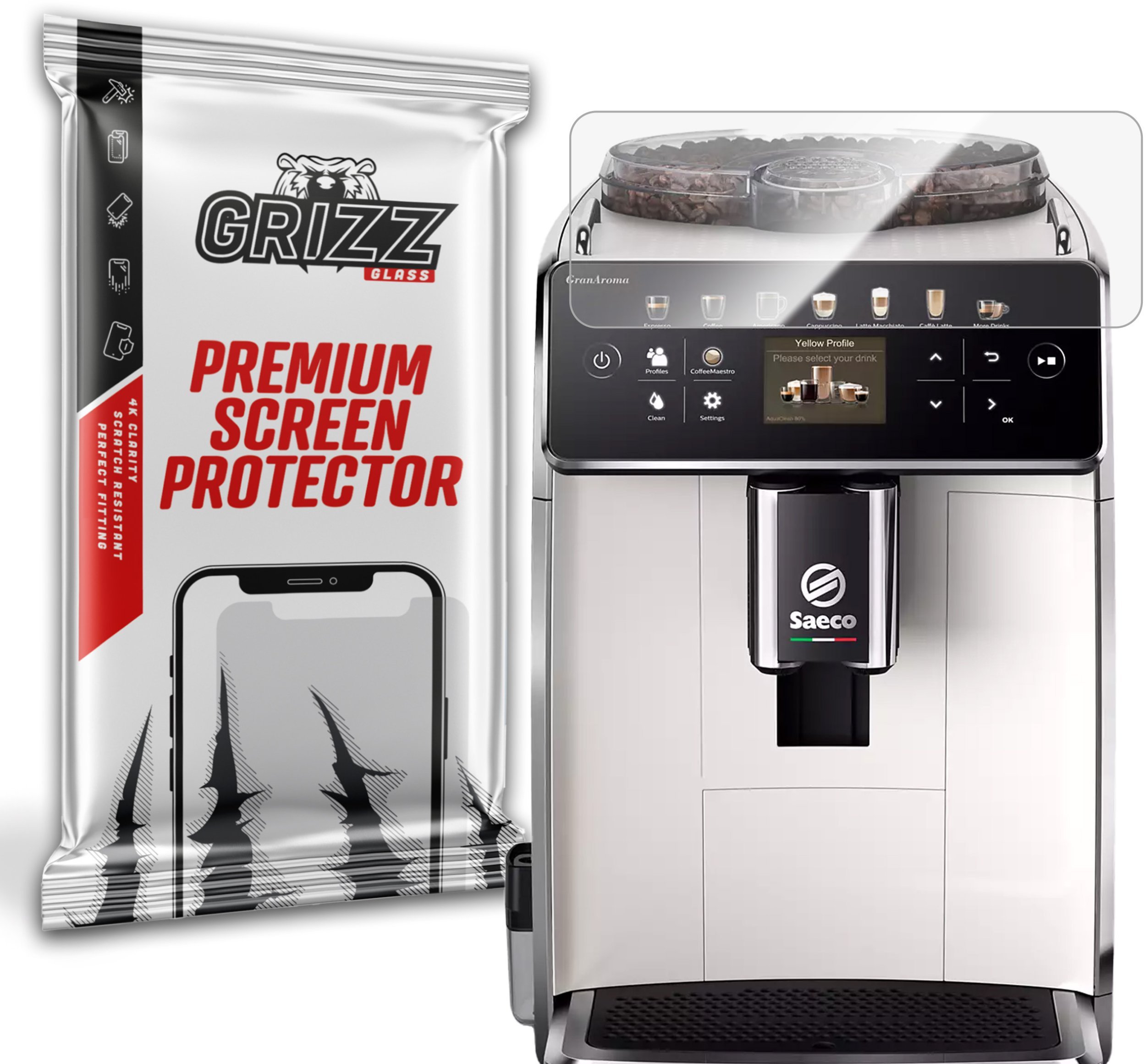 Szkło hybrydowe GrizzGlass HybridGlass do Saeco GranAroma