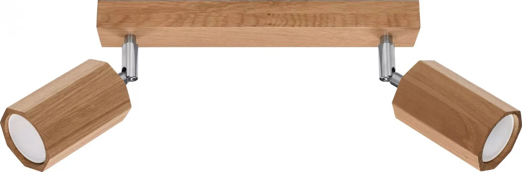 Lampa sufitowa Lumes Drewniany plafon z dwoma reflektorami - S473-Zeros