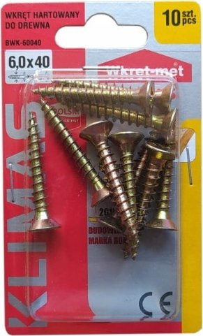 Wkręt-met Wkręty hartowane do drewna 6x40mm 10szt PZ3 złote