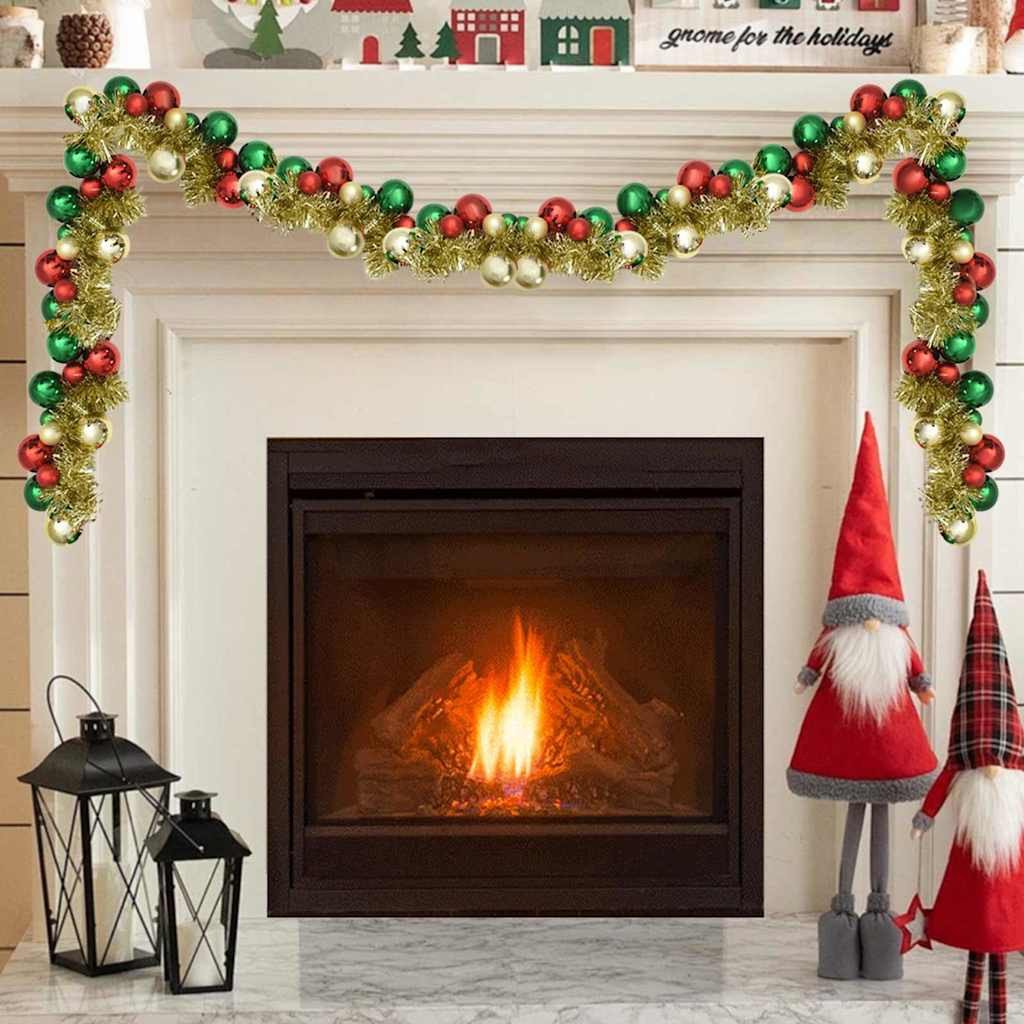 vidaXL Girlanda z bombek świątecznych Wielokolorowe 186 cm polistyren