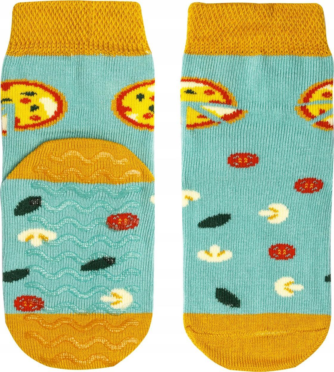 FAVES. Socks&Friends Antypoślizgowe skarpetki, PIZZA dzieci 14 - 19