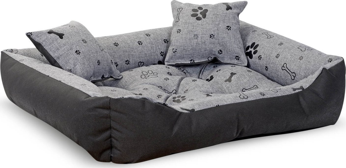 AIO FACTORY Legowisko kojec Kości 100 x 75 cm czarne Prestige