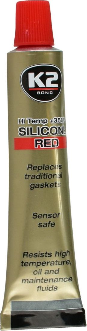 K2 K2 Czerwony silikon wysokotemperaturowy do 350°C tubka 21g uniwersalny