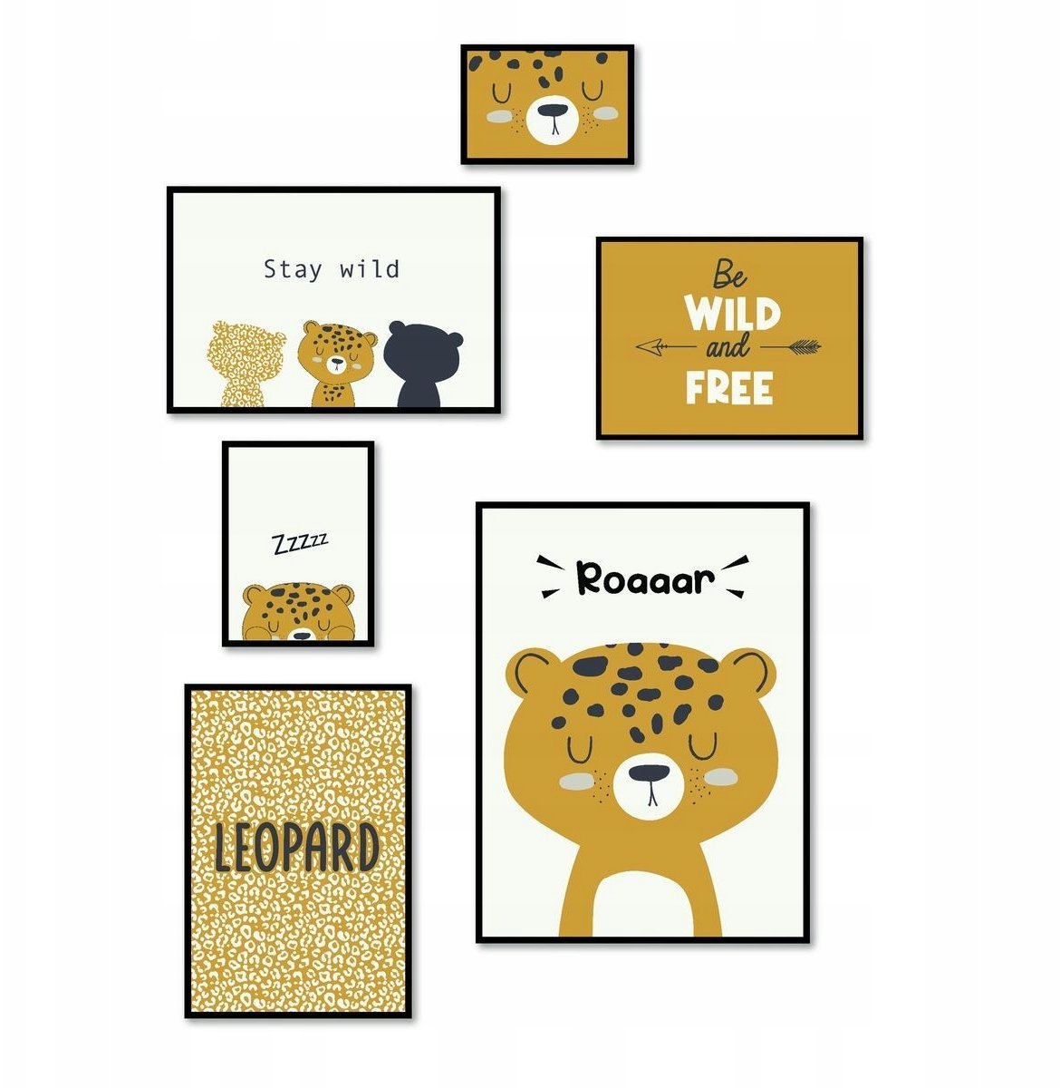 Zestaw 6 ramek na zdjęcia LEOPARD, MDF