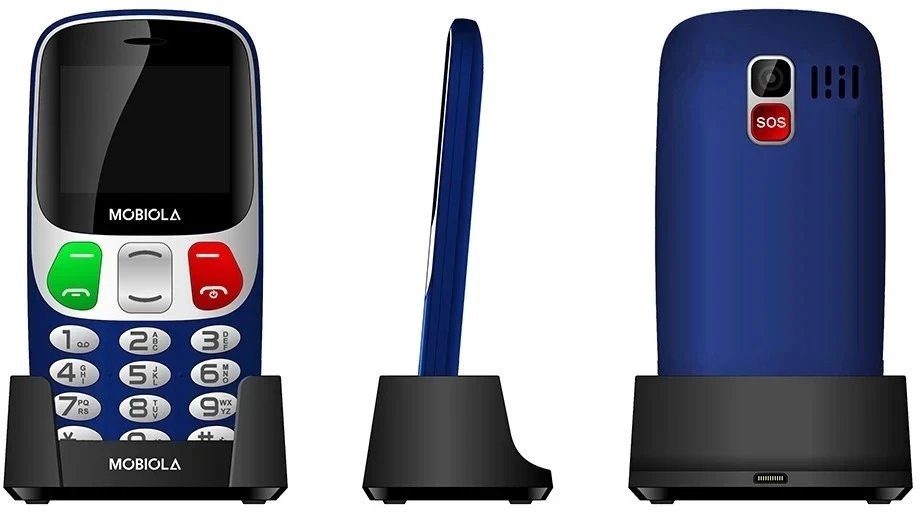 Telefon GSM Mobiola MB800 Niebieski 2G z ładowarką biurkową dla seniora