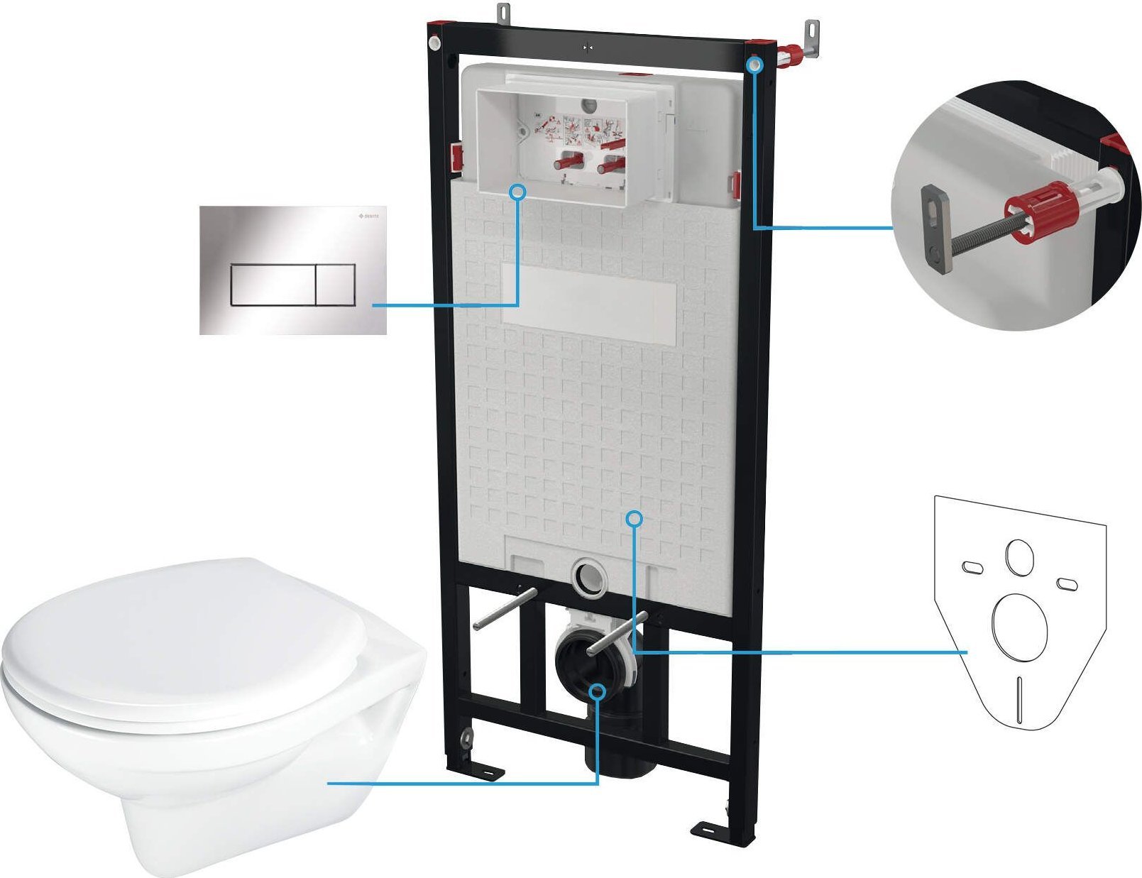 Deante Zestaw WC podtynkowy 6 w 1