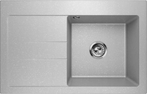 Zlewozmywak Lavello ZLEWOZMYWAK GRANITOWY LAVELLO LUXOR1.0 SZARY METALIK LEWY