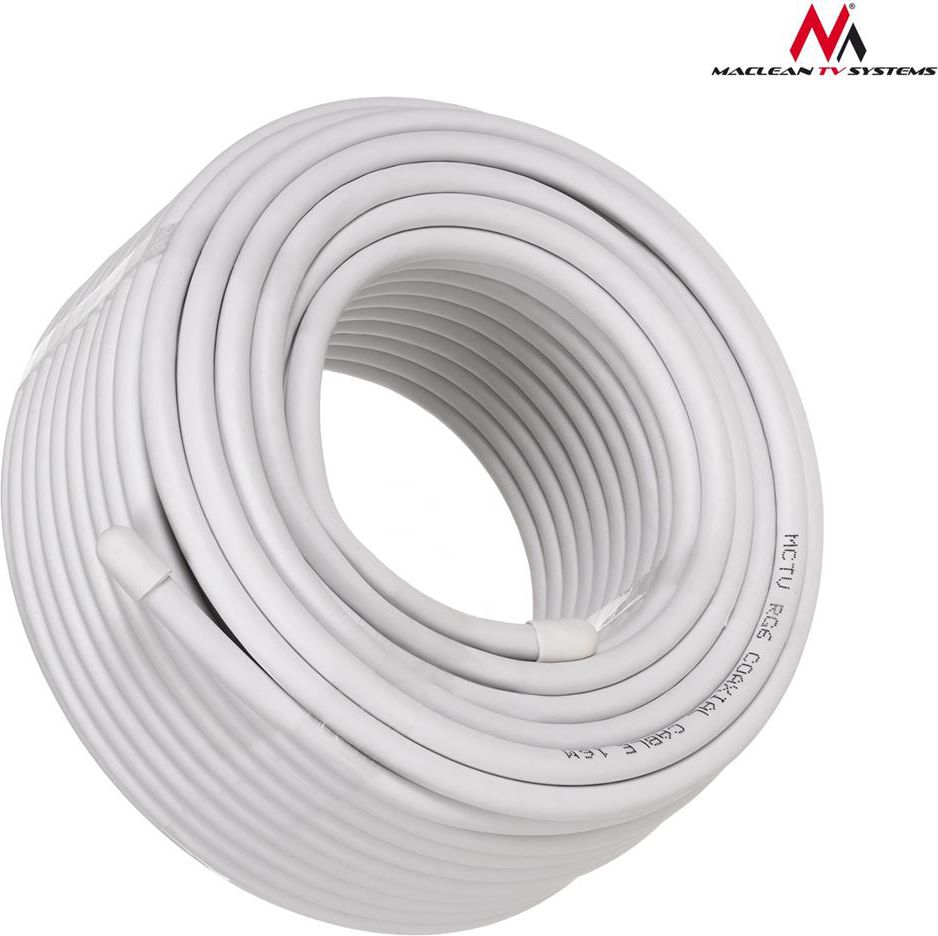 Przewód Maclean Antenowy, 25m, Beżowy (MCTV-574)