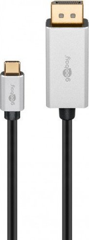 Kabel USB Goobay USB-C - DisplayPort 3 m Czarno-srebrny (60177)