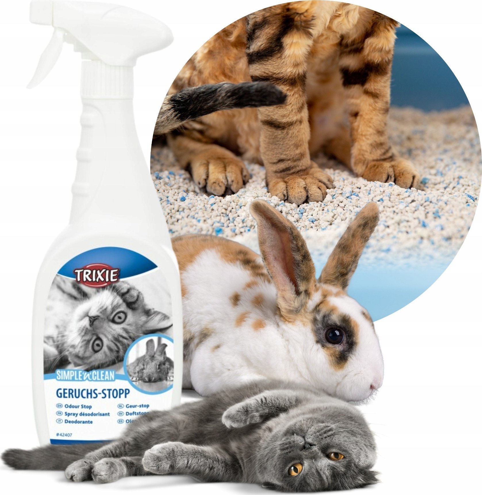 Trixie Spray neutralizujący zapachy, kot/małe zwierzęta domowe Simple’n’Clean, 750 ml