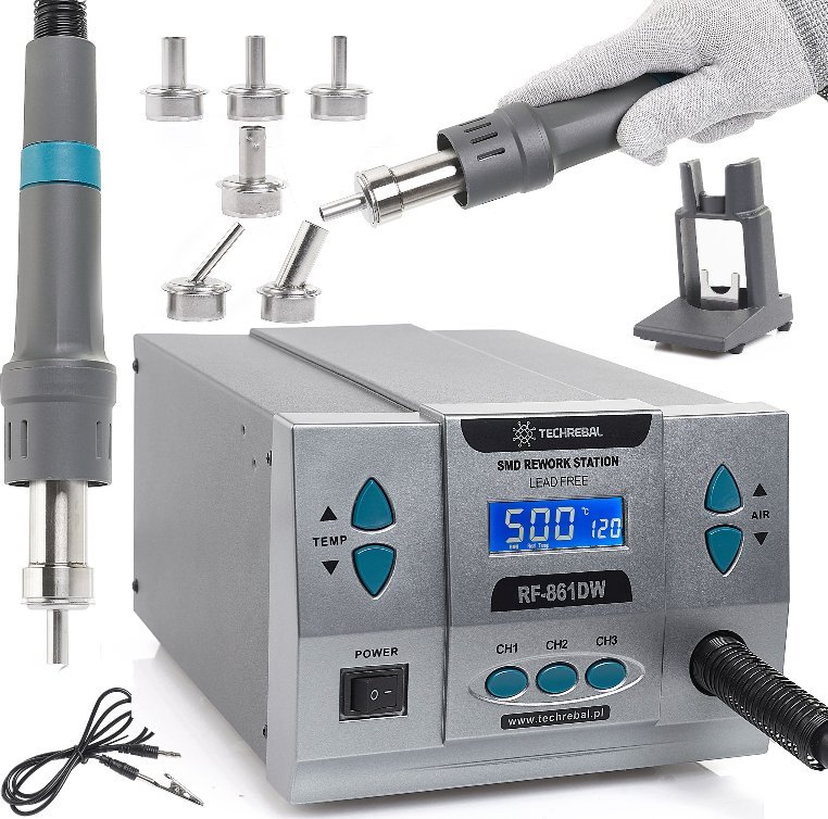Precyzyjna Stacja Lutownicza Hot-Air Techrebal RF-861DW 1000W Dysza