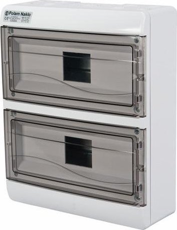 Polam Nakło Rozdzielnica natynkowa 8x16+20x10mm2, 26 modułów (2x13), zaciski PE+N z drzwiczkami IP55