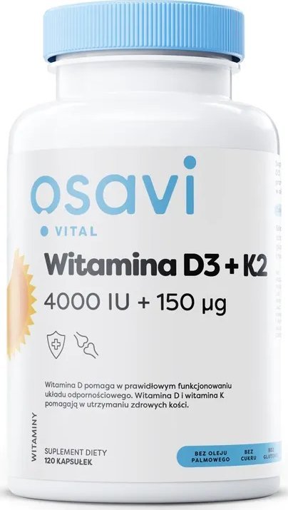 Osavi Osavi - Witamina D3 + K2, 4000IU + 150 g, 120 kapsułek miękkich
