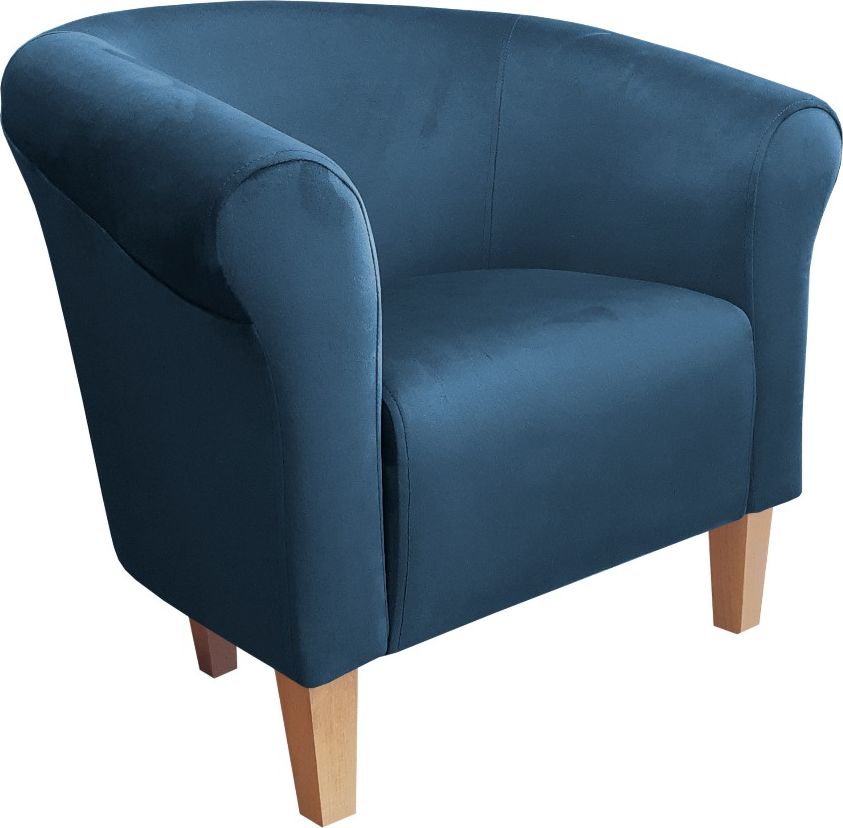 Atos Fotel DRAWA 1 BL VELVET ciemno niebieski wypoczynkowy do salonu ATOS