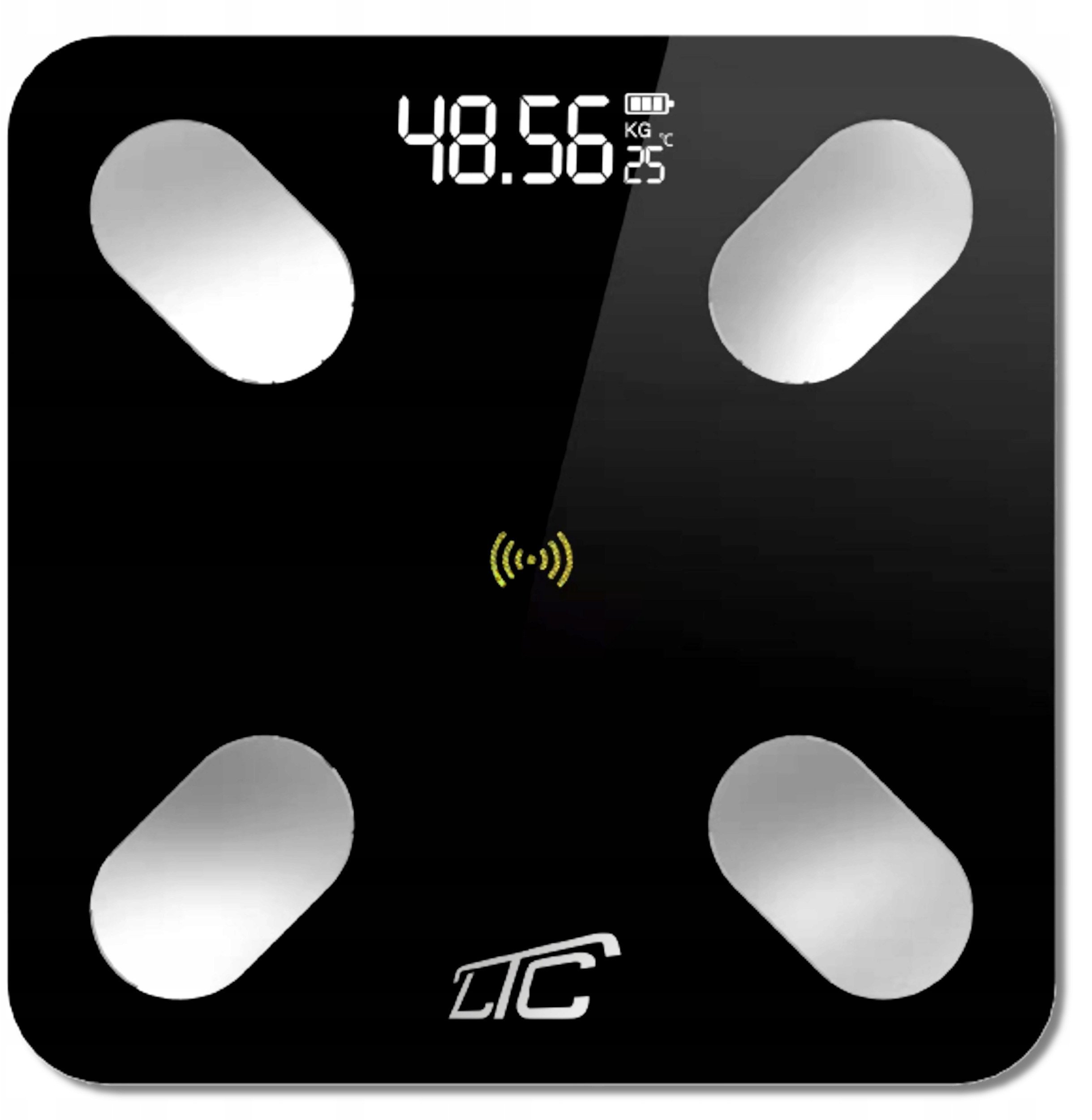 Inteligentna waga łazienkowa FITNESS analityczna LTC, bluetooth, czarna