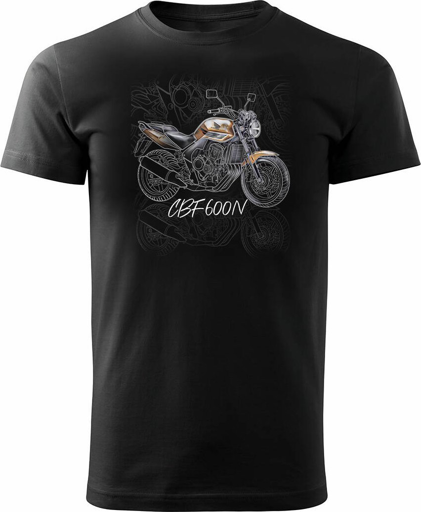 Topslang Koszulka z motocyklem na motor Honda CBF 600 N męska czarna REGULAR XXL