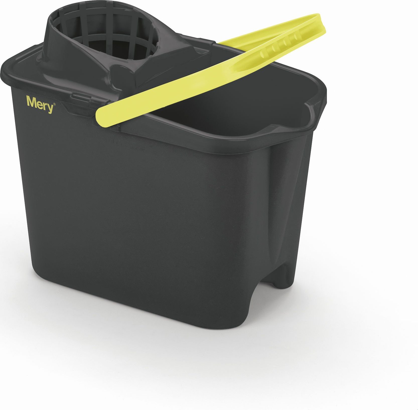 Mop NPC Polska Mery Prostokątne wiadro 14 ltr z wyciskaczem czarne+zielone