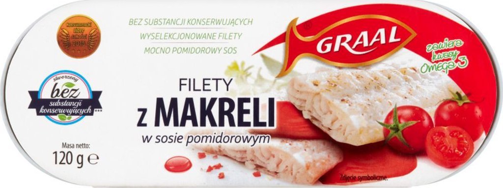 Graal GRAAL Filety z makreli w sosie pomidorowym 120 g