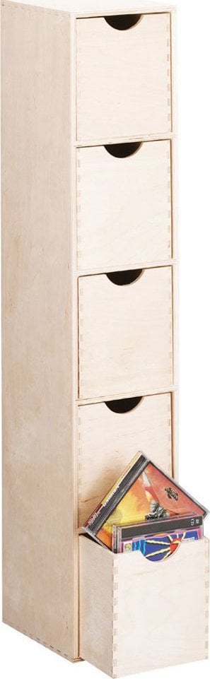 Zeller Pojemnik na drobiazgi, 5 szuflad, drewniany, mini regał do decoupage- 86x21x18 cm, ZELLER