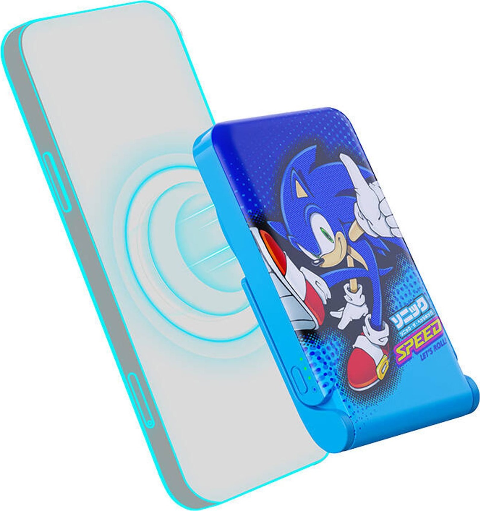 Powerbank OTL Powerbank magnetyczny OTL 5000 mAh, USB-C 15W, Sonic The Hedgehog ze stojakiem (niebieski)