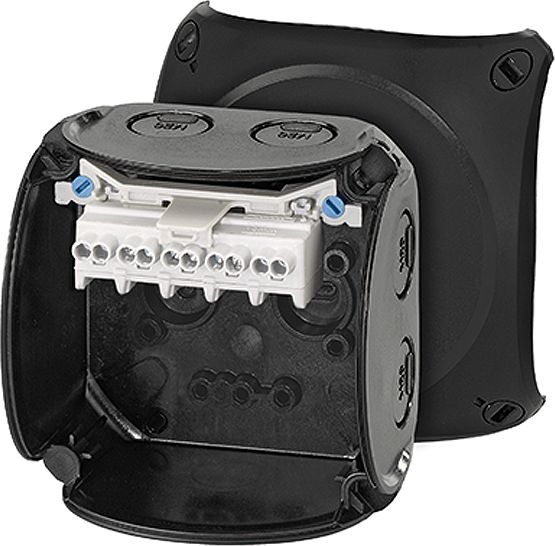 Hensel Puszka n/t 93x93x62mm 5P 2,5mm2 IP66/67 czarna KF 0202 B (62000044)