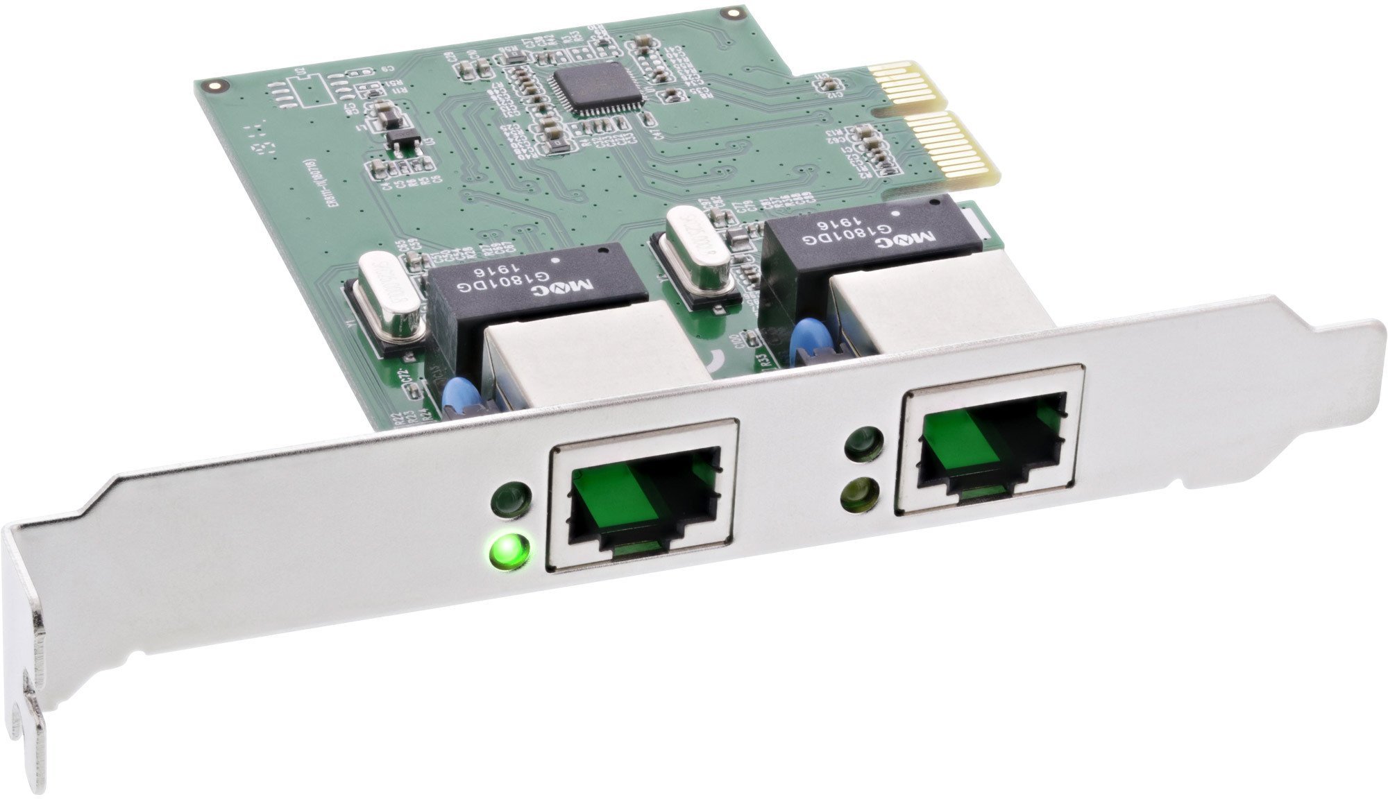 Karta sieciowa InLine ® Dual Gigabit karta sieciowa PCI Express 2x 1Gb/s PCIe x1 inkl. LP
