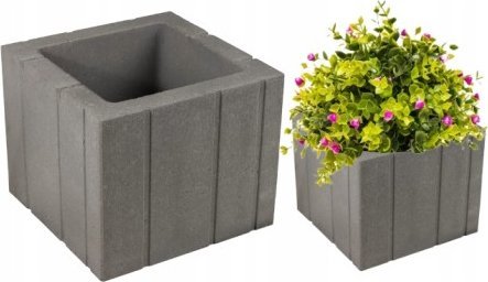 Vilde Donica ogrodowa grafitowa plastikowa Tigela 40 x 40 x 33 cm