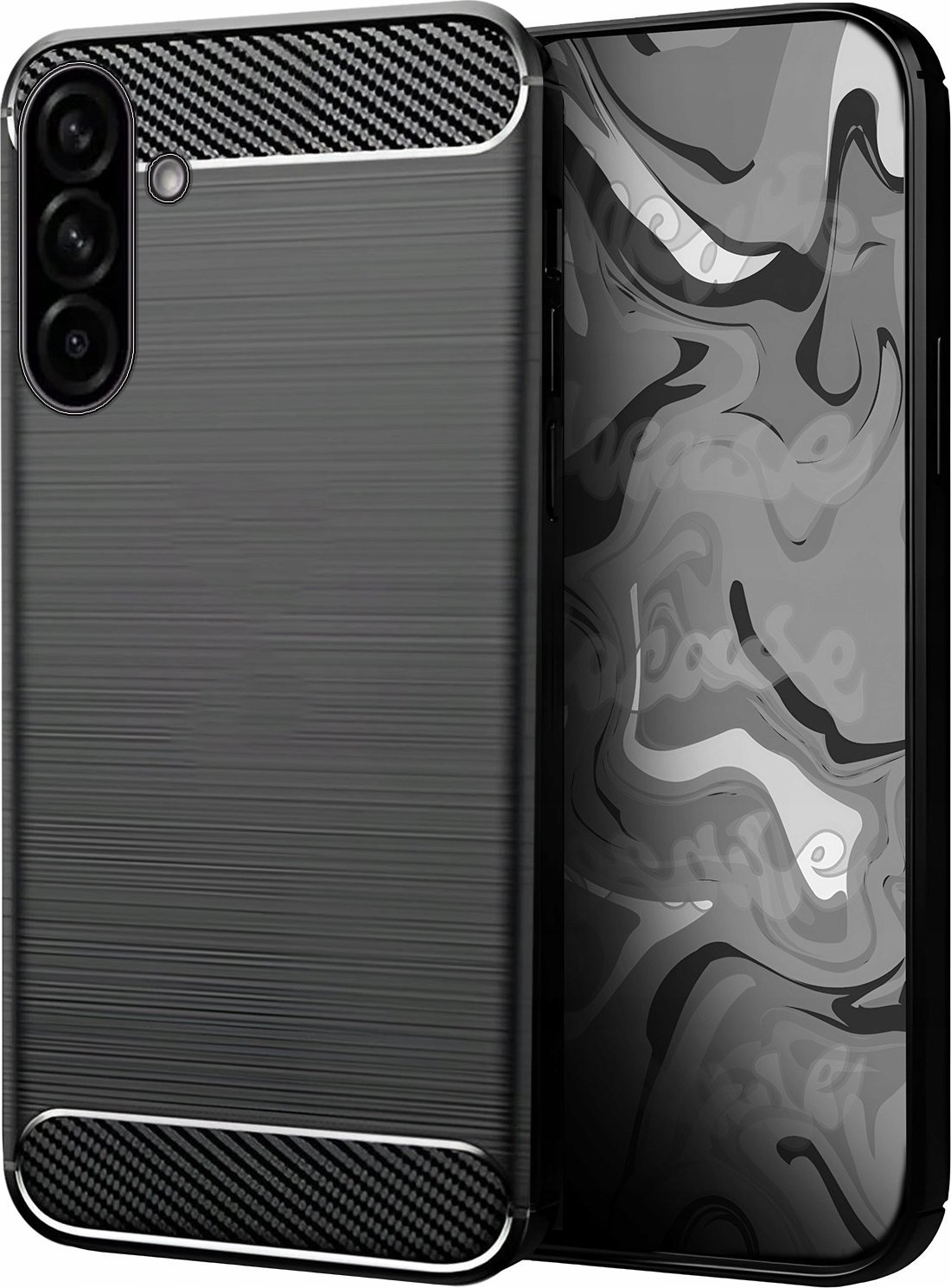 Etui do Samsung Galaxy A56 (Czarne, Pancerne, Karbon, Pokrowiec, Case)