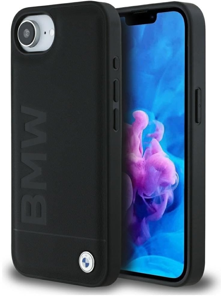 Case BMW Leather Hot Stamp for iPhone 16e black